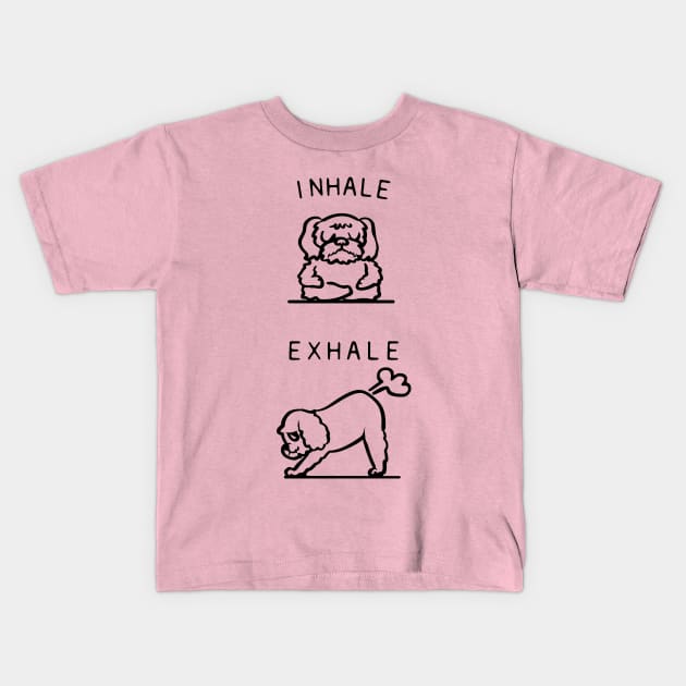 Inhale Exhale Cockapoo Kids T-Shirt by huebucket